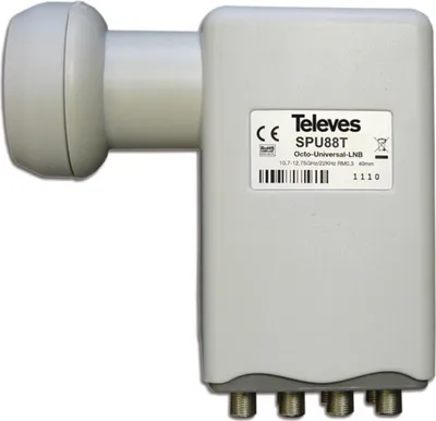 Productafbeelding van Televes Octo LNB, aansluiting 40mm, voor directe aansluiting van 8 ontvangers, 1 stuk.