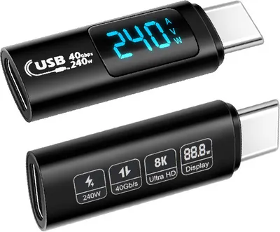 Produktbild von INF USB4 Digitalanzeige-Adapter: 240W, 40Gbps Datentransfer Schwarz