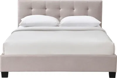 Produktbild von Miliboo - Bett 160 x 200 Stoff Beige gepolstert MARQUISE