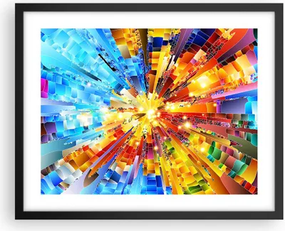Produktbild von Gerahmtes Poster - Schwarzer Rahmen - Abstraktion modern - 50x40 cm - Wand Bild - Wanddeko - Wandbilder - Kunstposter - Wandposter - Bilderrahmen - Bilder - Kunstdruck - Wandbild - P2BAA50x40-3982