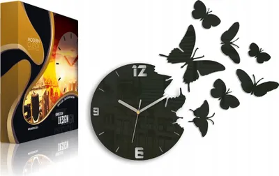 Produktbild von ModernClock, wanduhr, Schmetterling Wanduhr, Uhr, braun, 60cm x 45cm