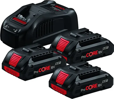 Zdjęcie produktu dla Bosch Akumulator 18V  4,0Ah X 3 + Ładowarka Gal1880Cv Procore