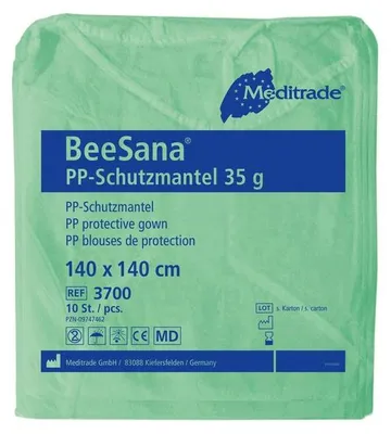 Immagine prodotto di Meditrade® 3700 Meditrade® unisex Schutzkittel BeeSana®PP grün Einheitsgröße 10 St.