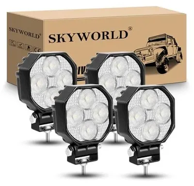 Zdjęcie produktu dla Reflektory LED robocze 16W 12V 24V zestaw 4 szt. do samochodu