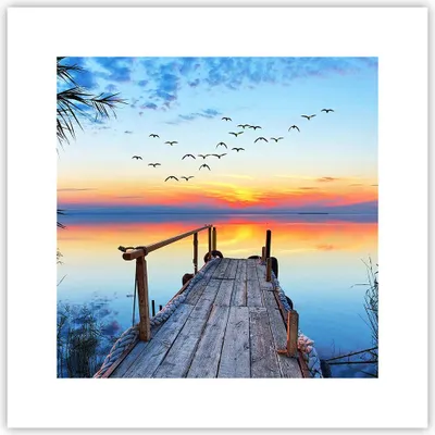Produktbild von Poster - Poster ohne Rahmen - Brücke See - 30x30 cm - Wand Bild - Wanddeko - Wandbilder - Kunstposter - Wandposter - Bilder - Kunstdruck - Wanddekoration - Wandbild - P2XAC30x30-3818
