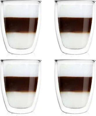 Obrázek produktu pro Orion termo sklenice 4 kusy sklenice na kávu sklenice na čaj sklenice na kávu dvoustěnné sklenice