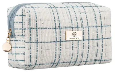Productafbeelding van Rovicky dames make-up tasje van synthetisch materiaal, lichtblauw, 21x11 cm