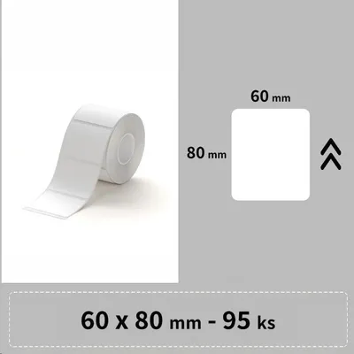 Productafbeelding van Niimbot etiketten, RP 60x80mm, 95 stuks, wit, voor B3S