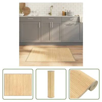Obrázok produktu pre The Living Store Koberec obdĺžnikový svetlý prírodný 80x100 cm Bamboo