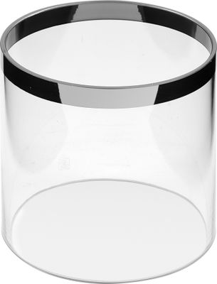 Fink Ersatz, Glaszylinder ohne Boden Charles klar Glas, versilbert Höhe 12 cm