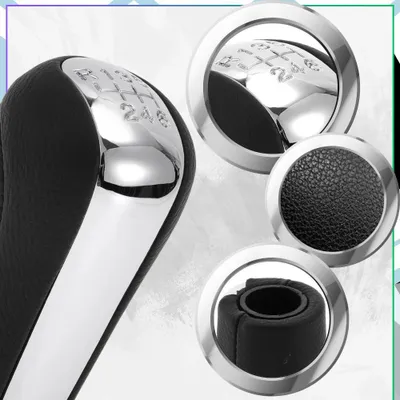Produktbild von EDIBAZZAR | Schaltknauf Toyota Corolla Yaris Aygo Verso Avensis RAV4 Chrom Leder