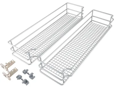 Produktbild von Vauth-Sagel VS SUB Side Drahtkorb Saphir 90° - Set für Küchenunterschränke mit KB 200mm - Korb aus feinmaschigem Drahtgitter, Stahl pulverbeschichtet silberfärbig
