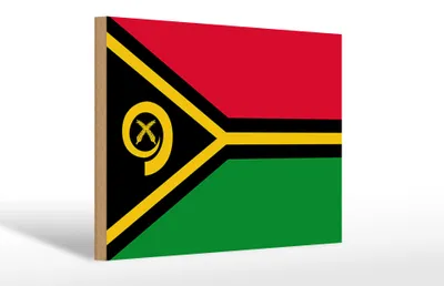 Produktbild von Holzschild Flagge Vanuatus 30x20cm Flag of Vanuatu