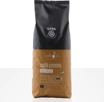 Produktbild von Gepa Cafe Si Cafe Crema Milano Fairtrade Kaffee - 4 x 1kg Kaffeebohnen