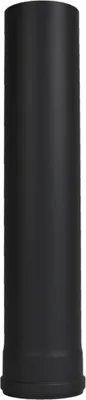 A black cylindrical extension pipe for a pellet stove.