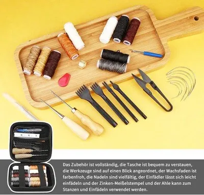 Productafbeelding van Famanu Nähset, 46-delig - Lederreparatieset met accessoires