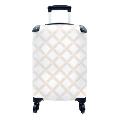 Produktbild von MuchoWow® Koffer Handgepäck Trolley Rollkoffer Kleine Reisekoffer mit 4 Rollen - Linie - Geometrie - Muster - Abstrakt - Cabin Size < 55x40x23 cm & 55x40x20 cm - Fotokoffer - Kabinenkoffer - Boardgepäck - Reise-Box - Reisekoffer - Reisegepäck - Koffer mit Bild - Trolley für Kinder