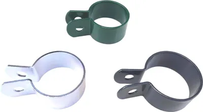 Produktbild von 6 Endschellen, 42mm, für Zaunstreben und Zaunpfosten in Grün