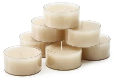 Image de Bougies décoratives Teelichter, diamètre 6 cm - Pierre - Lot de 20