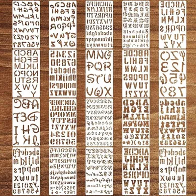 20 Stück Buchstaben-Schablonen für Textilgestaltung und Malen, kreative Bastelaccessoires für DIY-Projekte