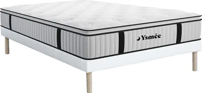 Produktbild von Taschenfederkernmatratze-Bettgestell-Set - 140 x 190 cm - mit integriertem Topper - 1 Zone - Härtegrad 3 - Stärke 28 cm - AMERICAN DREAM von YSMÉE