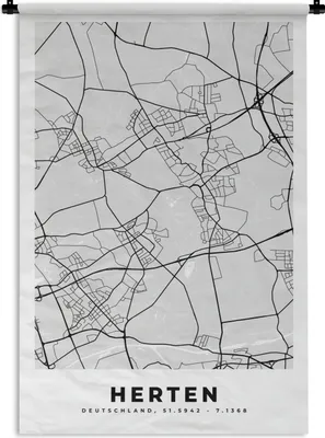 Produktbild von MuchoWow® Wandteppich Wandbehang Karte - Stadtplan - Deutschland - Hirsch - Karte 60x90 cm Tapisserie Dekoration Wandtuch - Foto-Teppich - Abwaschbar