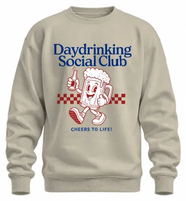 Productafbeelding van Dagdrank Social Club, Proost op het leven! Bierfeest, Drinken, Vrijgezellenfeest. Sweater, Pullover, Natuur, S