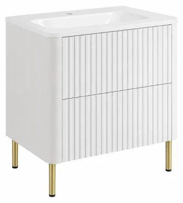 Obrázok produktu pre Skrinka do kúpeľne, biela, s umývadlom, zlaté nožičky, rozmery: 60 x 7 x 44,4 x 64, Obrázok generovaný UI