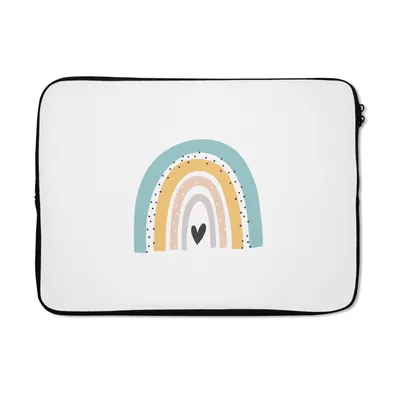 Produktbild von MuchoWow® Laptop Hülle 14 ZollRegenbogen - Mädchen - Jungen - Herz - Pastell Laptoptasche - Laptoptasche - Stoßsicher - Schutzhaube