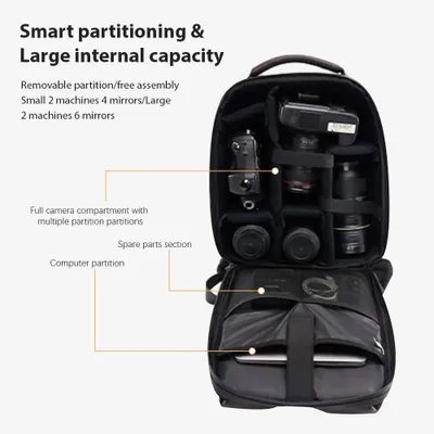 Zdjęcie produktu dla Torba fotograficzna Cwatcun D97, plecak, wodoodporna, kompatybilna z aparatami Canon/Nikon/Sony, lustrzankami cyfrowymi, obiektywami, statywami, laptopami 15,6 cala, wodoodporna
