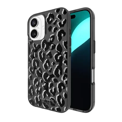 Immagine prodotto di Kate Spade, Custodia MagSafe per iPhone 16 City Leopard Design Antiurto, Nero