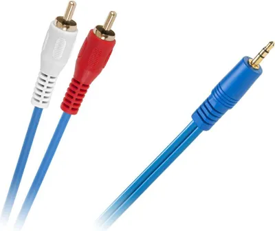 Imagen del producto de KPO2749-1,8: Cable con conector JACK de 3,5 mm y 2 conectores RCA, color , longitud de 1,8 metros