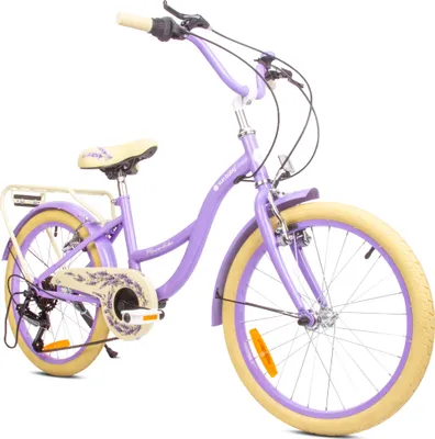Produktbild von Mädchen fahrrad 20 Zoll mit SHIMANO 6-Gang Flower Bike lavendel