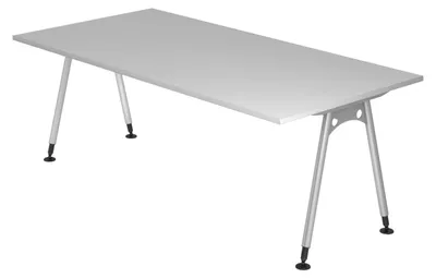 Zdjęcie produktu dla Biurko bümö seria A – kolor: szary, wymiary: 200 x 100 cm