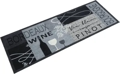 Image de Tapis de cuisine Lavable Vin Gris 45x150 cm Velours