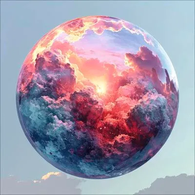 Produktbild von Glasbild Earth With Clouds GLA3069 20x20 cm