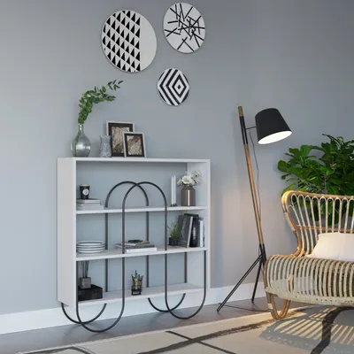 Obrázek produktu pro Skye Decor, Norfolk Console - White, skříně do obývacího pokoje, bílá, 96 x 99 x 25,5 cm