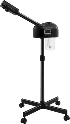 Produktbild von Vertikaler Gesichtsdampfer, 800W Gesichtssauna Porenreiniger, Gesichtsdampf, Feuchtigkeitsspendende Schönheit Instrument, höhenverstellbar 58-68cm, für Salon und Zuhause (Schwarz)