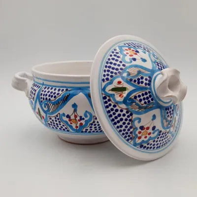 Image de Soupière Marocain Turquoise Liseré