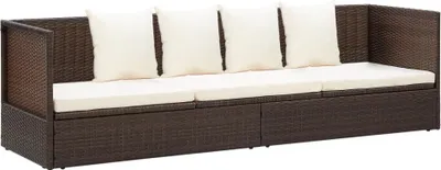 Produktbild von vidaXL Garten-Sofabett mit Kissen Poly Rattan Braun