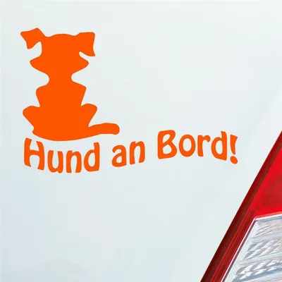 Produktbild von Auto Aufkleber Hund an Bord Dog Tier Tuning 15x10 cm Orange Sticker Heckscheibenaufkleber