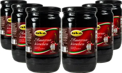 Produktbild von Food-United Amarena-Kirschen in Sirup 6 x Glas 890g Spezialität aus Italien