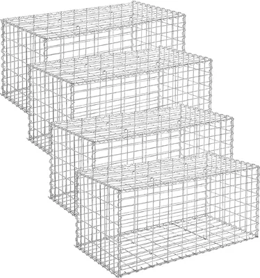Obrázek produktu pro SONGMICS 4 kusy gabionových košů 100 x 50 x 50 cm pro zahradní plot Silvern GGB455