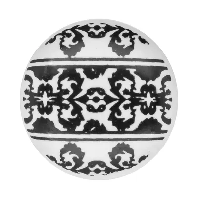 1 Möbelknopf, Möbelgriff, Möbelknopf, Knauf Keramik 37 mm, Ornaments Border #0167
