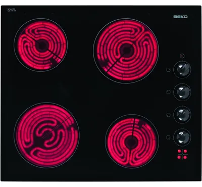 Immagine prodotto di Piano cottura in vetroVetroceramica da 58 cm a 4 fuochi 5800w nero Beko HIC64100