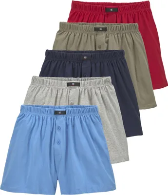 Produktbild von H.I.S. Weiter Boxer 5 er-Pack rot, blau, marine, khaki, grau-meliert Größe 5 (M)
