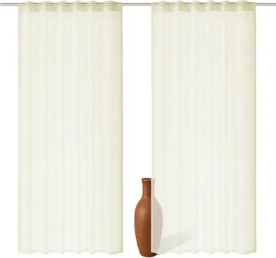 Produktbild von 2er Set Schlaufenschal Voile creme 245cm transparent : 245 : Creme