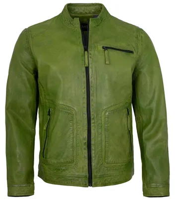 Produktbild von Jilani - Herren Lederjacke Lammnappa grün : 56