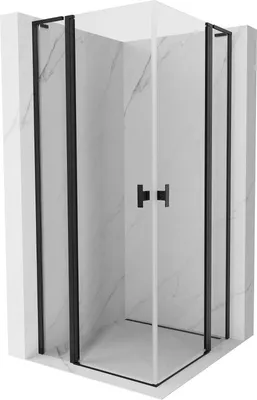 Image de Cabine de douche pliante Mexen Mist L Duo 110 x 110 cm, transparente, noire - 8A4L-110-110-70-00