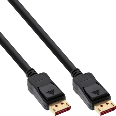 Produktbild von 25er B-Pack InLine® DisplayPort 1.4 Kabel, 8K4K, schwarz/gold, 2m